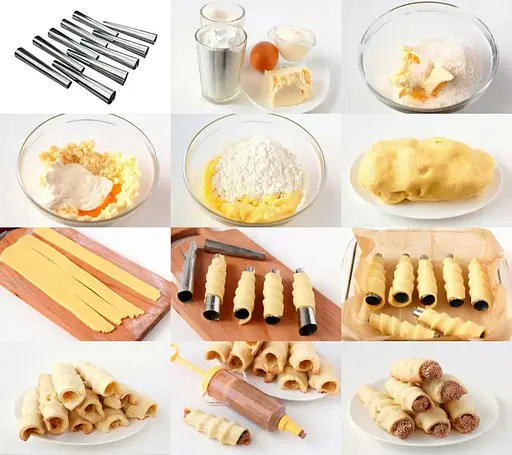 Кондитерські конуси для випічки трубочок «Каннолі» 120 мм (10 штук), Master Class 82000 - фото 4