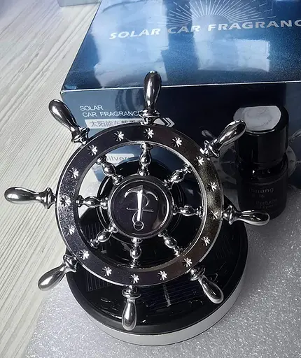 Ароматизатор автомобильный Штурвал на солнечной батарее (Серебристый) - фото 3