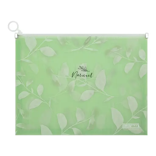 Папка-конверт на zip-блискавці А4 ARABESKI зелений BM.3975-04 BUROMAX матовий напівпрозорий пластик (4823126800639) - фото 1