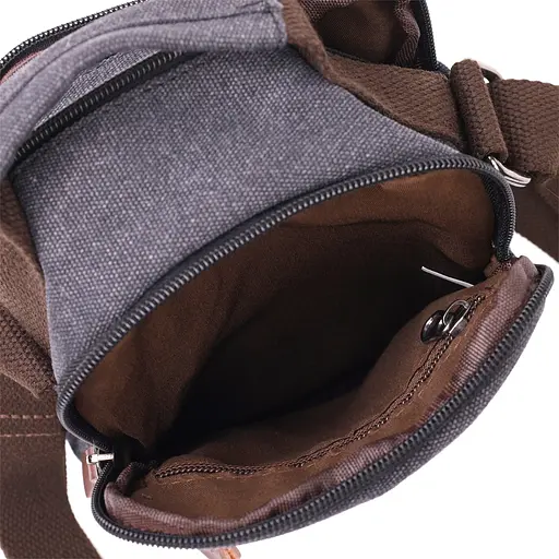 Компактна чоловіча сумка із щільного текстилю Vintage 14,5х19х10,5 см sum0028965 - фото 7
