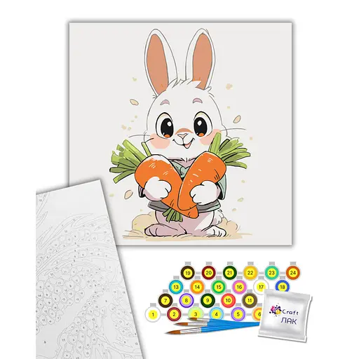 Картина по номерам "Чудесный кролик" Art Craft 15592-AC 30х30 см - фото 2