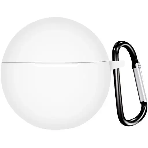 Чохол-накладка DK для Oppo Enco Buds 2 W14 Silicone Candy Friendly з карабіном (016044) (white)