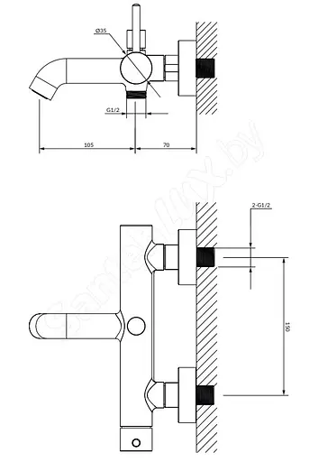 Смеситель для ванны Omnires Y gold Y1230GL Золотой - фото 2