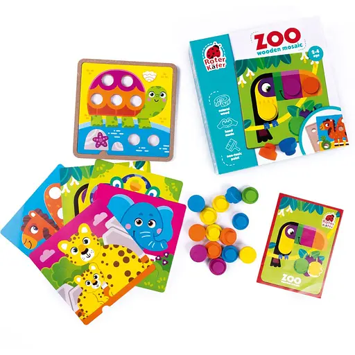 Дерев'яна мозаїка Roter Kafer Wooden mosaic with base. Zoo (RW4221) - фото 2