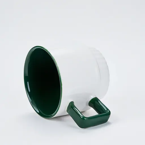 Новорічна порцелянова чашка для чаю та кави Пінгвін 400 мл Білий з зеленим Yiwu FM-CS-50P - фото 3