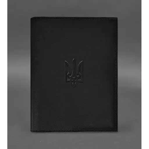 Кожаная обложка BlankNote Standart с Трезубцем для нотариального реестра черный - фото 2