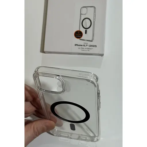 Оригінальний прозорий чохол Spigen Ultra Hybrid MagSafe (MagFit) для Iphone 14 Plus/15 Plus (6.7") Graphite ACS06661 - фото 7