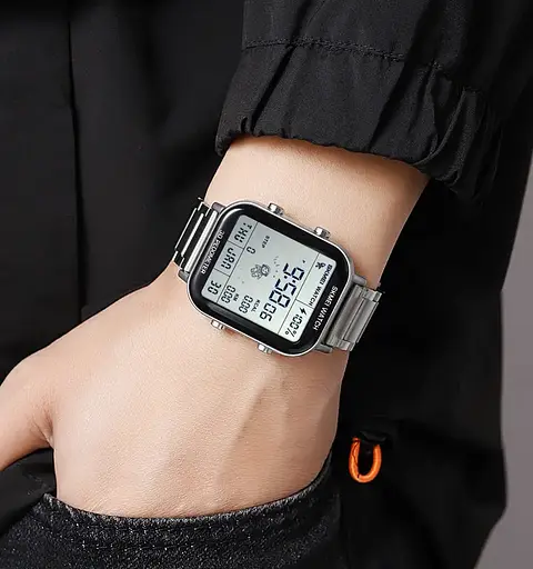 Чоловічий наручний годинник Skmei 1888 asponaut фітнес трекер (Сріблясті) - фото 6