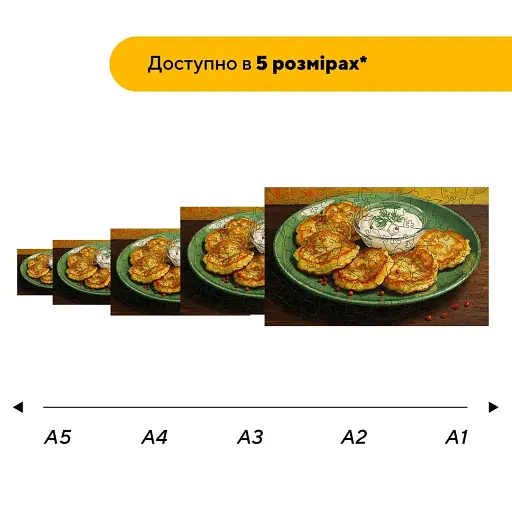 Дерев'яний фігурний пазл Хрусткі Деруни, А4, Дерев'яна коробка 100 елементів - фото 2