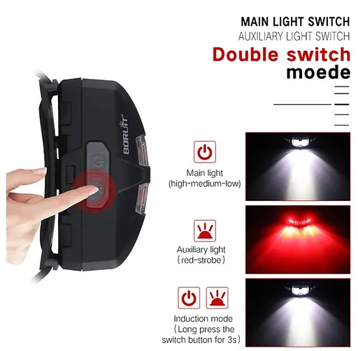 Налобний ліхтар Boruit B30 ліхтарик + акумулятор Boruit 18650 в комплекті - фото 6