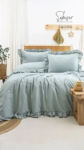 Постельное белье Saloni Yesil Варена Хлопок Saheser pbe0051760 - фото 1