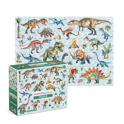 Детский пазл Монтессори "Динозавры" DoDo Toys 200631, 200 элементов - фото 2