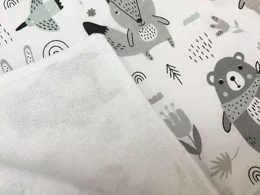Непромокаемая пеленка Moontime "Зайчики медведи ментоловые" - фото 2