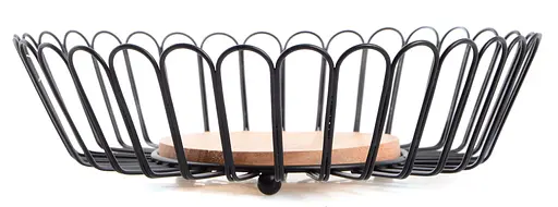 Ваза для фруктів Ringel Oder метал/деревина 28х7.5 см чорна (RG-9003) - фото 3