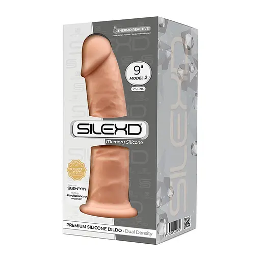 Фалоімітатор SilexD Oscar Flesh (MODEL 2 size 9in), двошаровий, силікон + Silexpan, діаметр 5,4 см - фото 2