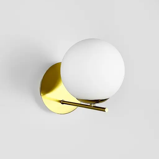 Бра у латунному корпусі з білим плафоном 15х24 см Line F Арт. B91274/1 CP - фото 5