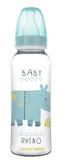 Бутылочка с узким отверстием 250 мл с рисунком Бирюзовая - фото 1