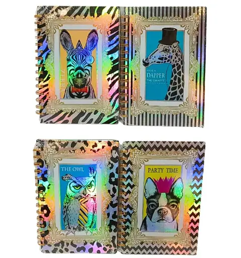 Зошит, А5, на спіралі, обкладинка лазерна, 80 аркушів, 80 г, Тварини