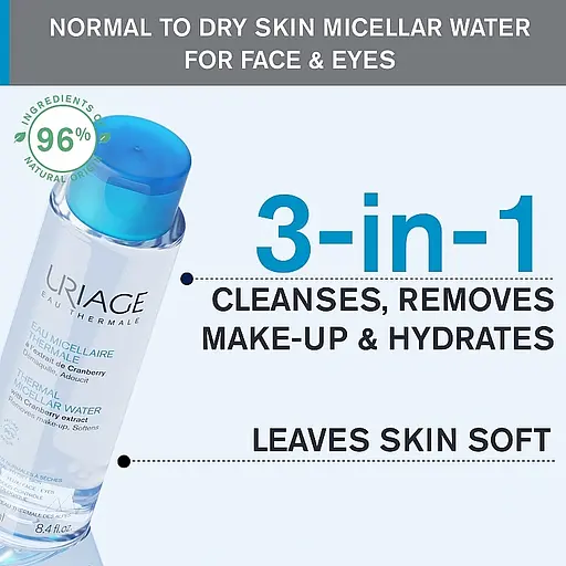 Мицеллярная термальная вода Uriage Thermal Micellar Water для нормальной и сухой кожи 250 мл - фото 4