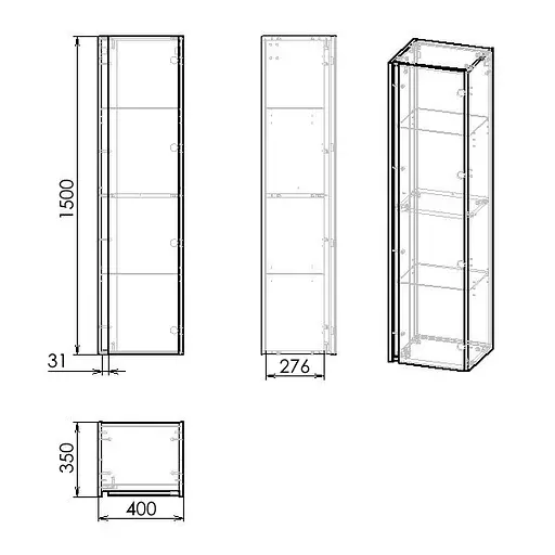 Пенал подвесной Imprese Blatna L 150x40x35 см дуб f3283Dr, Дуб - фото 2