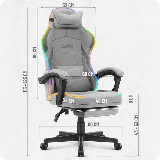 Крісло Cabro C502 LED Grey тканина - фото 8