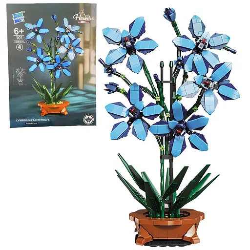 3D конструктор Flowers Голубая орхидея на 1097 деталей (25-127) - фото 3