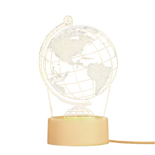 Светильник ночник 3D глобус USB, аккумулятор