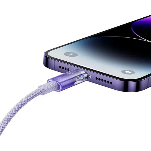 Кабель Baseus Explorer Series Fast Charging Cable with Smart Temperature Control Type-C to iP 20W 1m Purple - фото 7