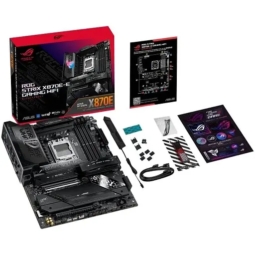 Материнская плата Asus Rog Strix X870E-E Gaming WIFI sAM5 X870E 4xDDR5 M.2 HDMI WiFi BT ATX - фото 2