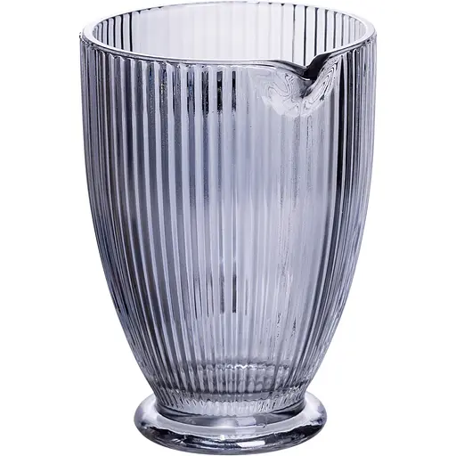 Кувшин для напитков 1.2 л фигурный прозрачный ребристый из толстого стекла серый Yiwu HP-19-7118G - фото 2