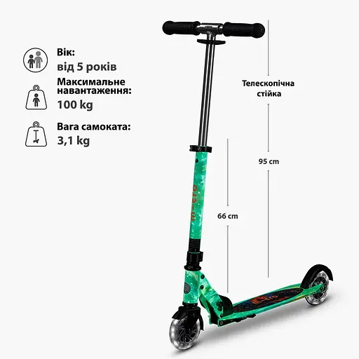 Самокат Micro Sprite Glow LED Art Collection Космос (SA0299) - фото 7