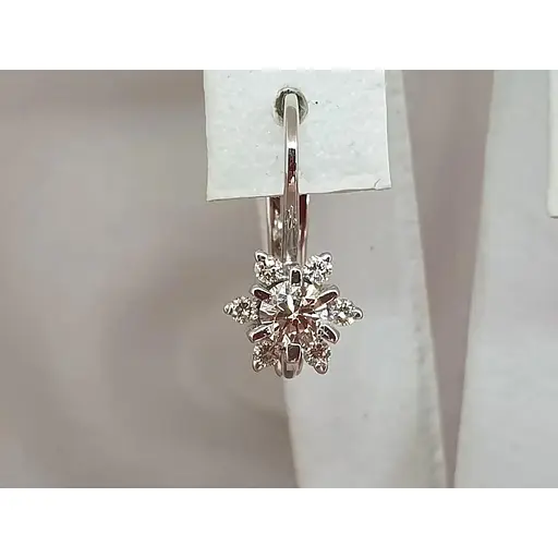 Золотые серьги с бриллиантами. 214176 - фото 4