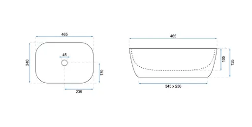 Умивальник Rea Jenny накладний white/gold REA-U9652, Золотий - фото 6