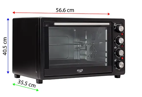 Духовка електрична піч Adler AD 6010 об'єм 45 л потужність 2000 Вт - фото 5