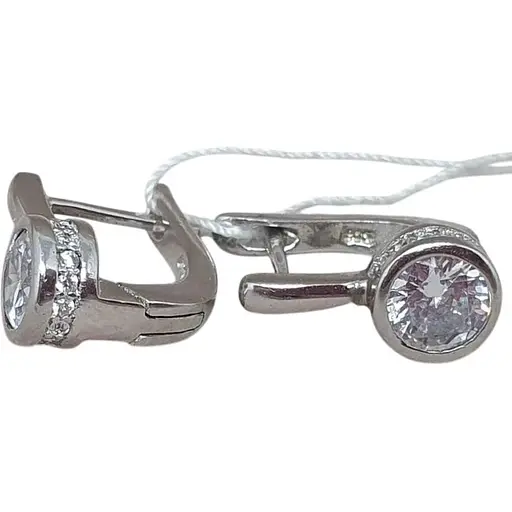 Срібні сережки TOP Silver з фіанітами. 9520156Б