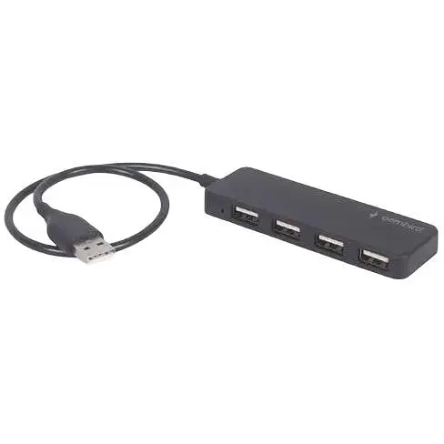 Хаб Usb Gembird UHB-U2P4-06, черный, Usb 2.0 - 4xUsb 2.0, кабель 30 см - фото 1
