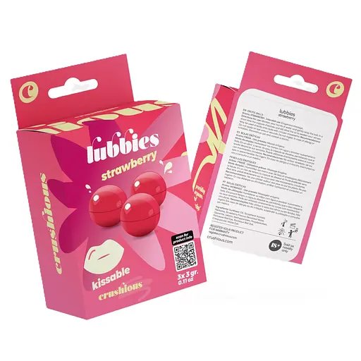 Массажные масляные шарики Crushious Lubbies Kissable клубника 3 шт. - фото 1