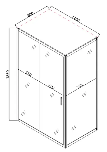 Душевая кабина без поддона Mixxus Hard SC01-120x80x185-TR хром прозрачное стекло 5 мм MI6912, Универсальная, прозрачная, хром - фото 3