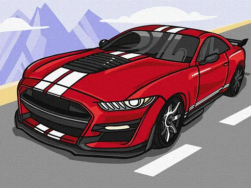 Набор для росписи по номерам для детей 5+ Крутое авто, Ideyka, 30x40 см, КНО1202