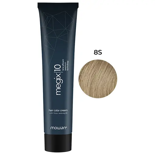 Профессиональная краска для волос с низким содержанием аммиака Megix10 Mowan 8S светлый песочный блонд 100 мл - фото 1