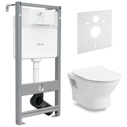 Комплект инсталляция 4 в 1 Volle Master Evo 212010 + унитаз Volle Fiesta Rimless 13-77-034 с сидением Soft Close, Белый - фото 1