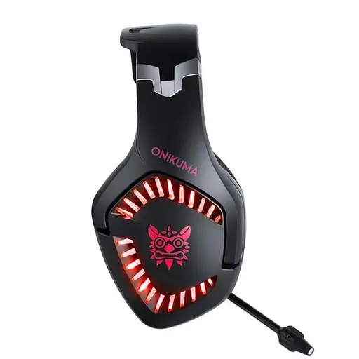 Дротова гарнітура Onikuma Gaming with LED K1 Pro, USB, 3.5mm, 2.2m, black-red - фото 2