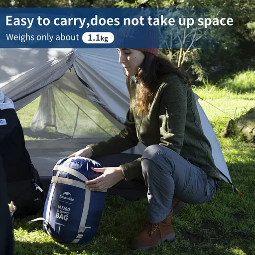 Спальник с капюшоном Naturehike MJ300 CNK2300SD014, темно-голубой - фото 5