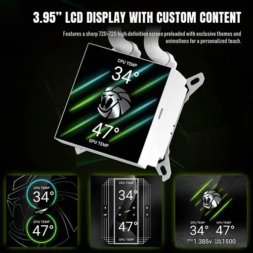 СВО GameMax Glacier 240 LCD White (GLACIER 240 LCD WH) - фото 10