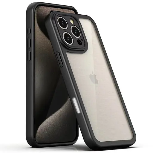 Чехол Epik TPU Transparent + Colour 1.5 мм для Apple iPhone 16 Pro 6.3 Black