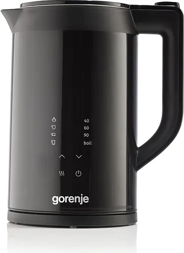 Gorenje Электрочайник 1.7л, двойные стенки, LED дисплей, Strix контроль, черный - фото 2