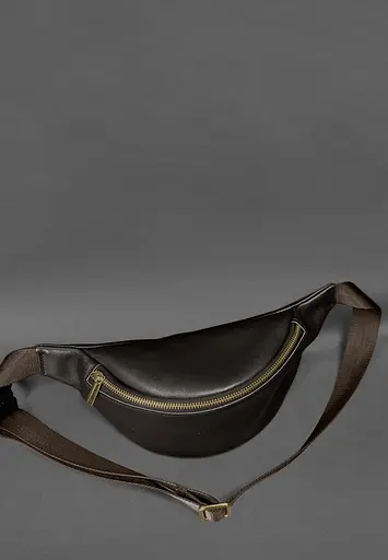 Шкіряна поясна сумка-бананка Kanny темно-коричнева - фото 3