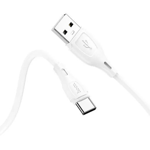 Кабель силіконовий еластичний Hoco X61 Type-C Ultimate silicone charging data cable 1 м 3A білий - фото 1