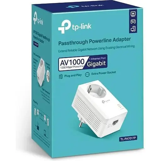 Адаптер TP-Link Powerline TL-PA7017P AV1000, 1xGE - фото 5