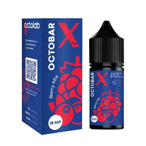 Набір компонентів для самозамісу сольової заправки Octobar X 30 мл Berry Mix Ягідний Мікс, 0-65 мг (17891)